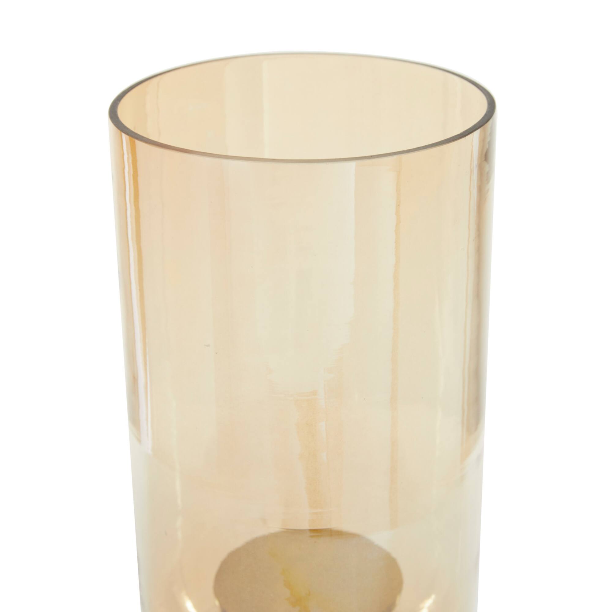 18" Gold Aluminum & Glass Traditional Candlestick Holder